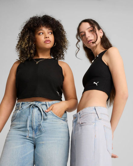 Immagine di PUMA- Top nero WARDROBE ESS ribbed crop da donna - 629765-01