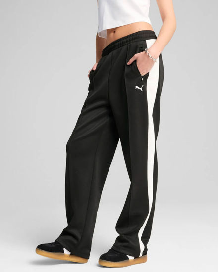 Immagine di PUMA - Pantalone nero T7 ALWAYS ON straight con banca bianca da donna -  629797-01