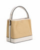 Immagine di NARDINI - Borsa a mano beige in paglia con tre scomparti interni e ciondolo a frange, tracolla removibile