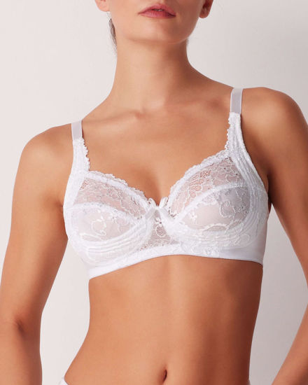 Immagine di COTONELLA - REGGISENO SENZA FERRETTO IN PIZZO BIANCO- CD038