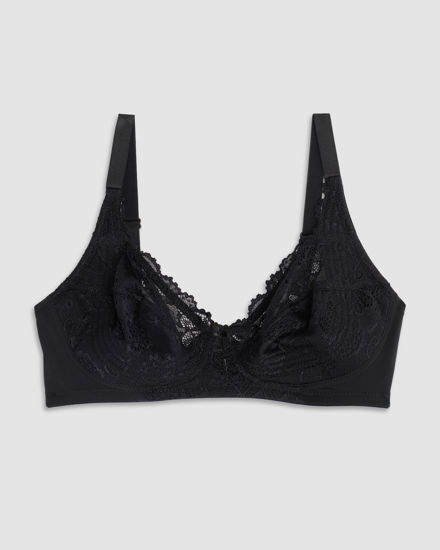 Immagine di COTONELLA - REGGISENO SENZA FERRETTO IN PIZZO NERO - CD038