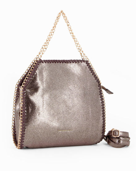 Immagine di BORSA A MANO LAMINATA+CATENA ORO+LETTER.