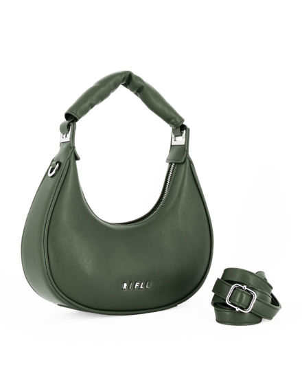 Immagine di RIFLE - Borsa a spalla verde, tracolla removibile