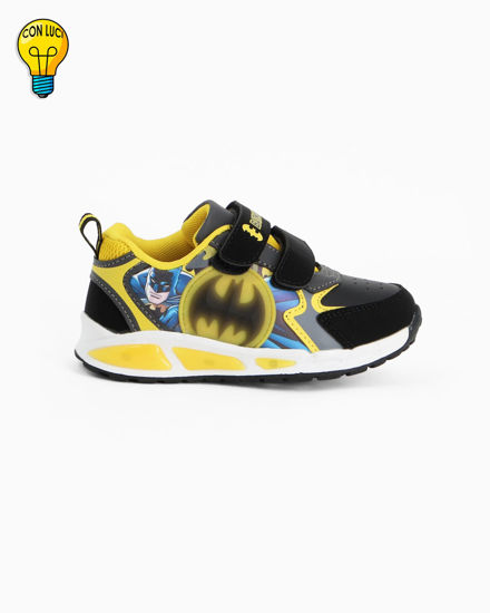 Immagine di BATMAN  - Sneakers nera e gialla da bambino con luci e strappi