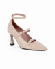 Immagine di MISS GLOBO - Décolleté beige con tre cinturini frontali, tacco 7,5CM - MADE IN ITALY