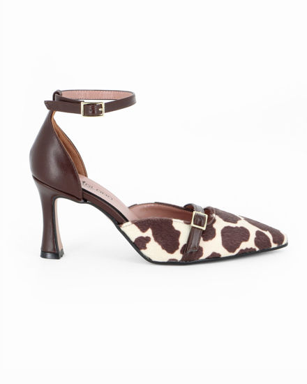 Immagine di MISS GLOBO - Décolleté muccata con cinturino frontale, tacco 7,5CM - MADE IN ITALY