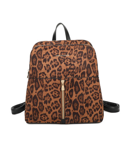 Immagine di ENRICO COVERI - Zaino leopardato con due scomparti principali e zip verticale