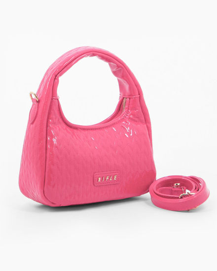 Immagine di RIFLE - Borsa a spalla rosa trapuntata con tracolla removibile