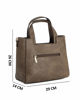 Immagine di RIFLE - Borsa due manici taupe con parte frontale scamosciata, tracolla removibile