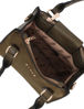 Immagine di RIFLE - Borsa due manici verde scamosciata con tre scomparti principali, tracolla removibile