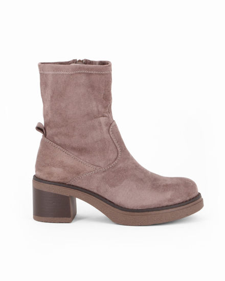 Immagine di RIFLE - Stivaletto beige scamosciato con zip laterale, tacco 6CM
