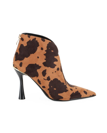 Immagine di GLOBO ROSA - Tronchetto muccato scamosciato a punta con zip posteriore, tacco 9,5CM