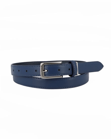 Immagine di SOLO SOPRANI - Cinta da donna blu con fodera in VERA PELLE