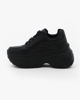 Immagine di MISS GLOBO - Scarpa sneakers nera da donna con lacci e cuore in strass