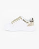 Immagine di MISS GLOBO - Scarpa sneakers bianca da bambina con cuore e patch posteriore leopardati