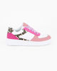 Immagine di MISS GLOBO - Scarpa sneakers bianca e rosa da bambina con inserti leopardati