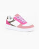 Immagine di MISS GLOBO - Scarpa sneakers bianca e rosa da bambina con inserti leopardati