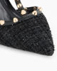 Immagine di GLOBO ROSA - Décolleté nera in tessuto con borchie e sottopiede in memory foam, tacco 9,5CM