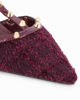 Immagine di GLOBO ROSA - Décolleté bordeaux in tessuto con borchie e sottopiede in memory foam, tacco 9,5CM