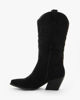 Immagine di ZOE - Stivale texano nero scamosciato con zip laterale, tacco 7CM