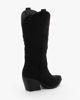 Immagine di ZOE - Stivale texano nero scamosciato con zip laterale, tacco 7CM