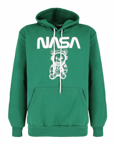 Immagine di NASA - FELPA VERDE CON CAPPUCCIO DA UOMO INTERNO CALDO STAMPA ORSETTO ASTRONAUTA