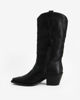 Immagine di ZOE - Stivale texano nero con zip laterale, tacco 6CM