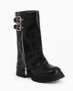 Immagine di ZOE - Stivale nero con risvolto e zip laterale, tacco 3,5CM