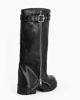 Immagine di ZOE - Stivale nero con risvolto e zip laterale, tacco 7CM
