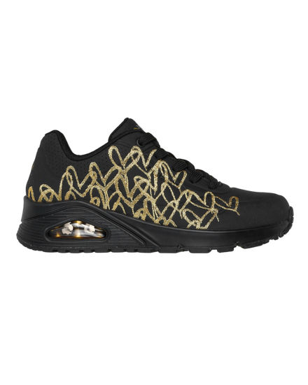 Immagine di SKECHERS - UNO - GOLDEN HEART - Sneakers nera con cuori oro