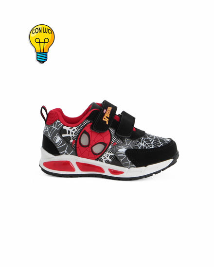 Immagine di SPIDERMAN - Sneakers nera e rossa da bimbo con strappi e luci