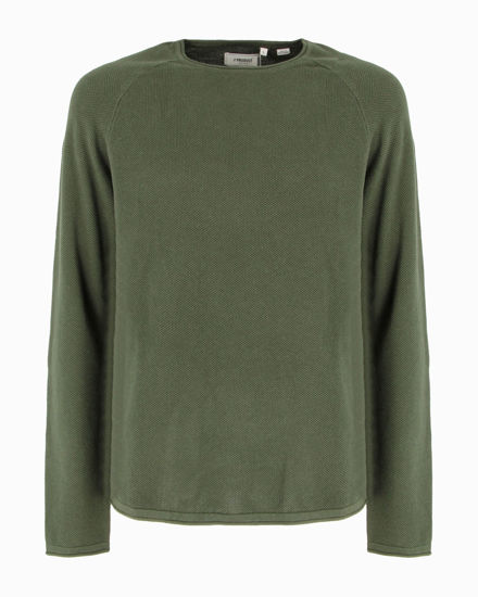 Immagine di PRODUKT - PULLOVER VERDE PARICOLLO DA UOMO  TRAMA NIDO D'APE