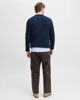 Immagine di JACK&JONES - PULLOVER GIROCOLLO BLU DA UOMO CON CON TRECCINA