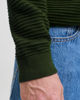 Immagine di JACK&JONES - PULLOVER GIROCOLLO VERDE MILITARE DA UOMO A COSTINE ORIZZONTALI