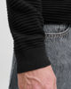 Immagine di JACK&JONES - PULLOVER NERO GIROCOLLO DA UOMO A COSTINE ORIZZONTALI