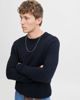 Immagine di JACK&JONES - PULLOVER GIROCOLLO BLU SCURO DA UOMO A COSTINE ORIZZONTALI