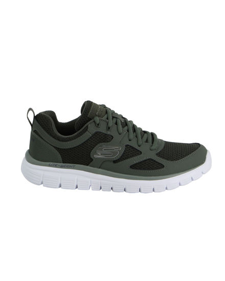 Immagine di SKECHERS - BURNS - AGOURA - Sneakers verde con tomaia in morbida pelle liscia