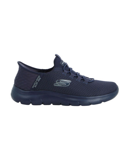 Immagine di SKECHERS SLIP-INS SUMMITS-HIGH RANGE - Sneakers blu con tomaia in mesh e lacci elasticizzati
