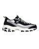 Immagine di SKECHERS - D'LITES - SMOOTH NOSTALIA - Sneakers nera con tomaia in pelle a strati, mesh e maglia con passanti in tessuto resistente