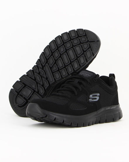 Immagine di SKECHERS - BURNS - AGOURA - Sneakers nera con tomaia in morbida pelle liscia