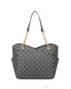 Immagine di ENRICO COVERI - Borsa shopping loggata grigia con tasche laterali e manici con catena