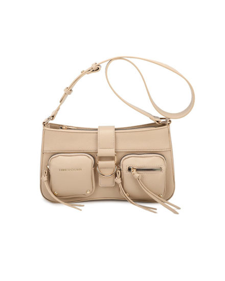 Immagine di ENRICO COVERI - Borsa taupe con pattina e tre tasche frontali