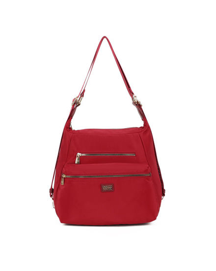 Immagine di ENRICO COVERI - Borsa/zaino rossa con due zip frontali orizzontali