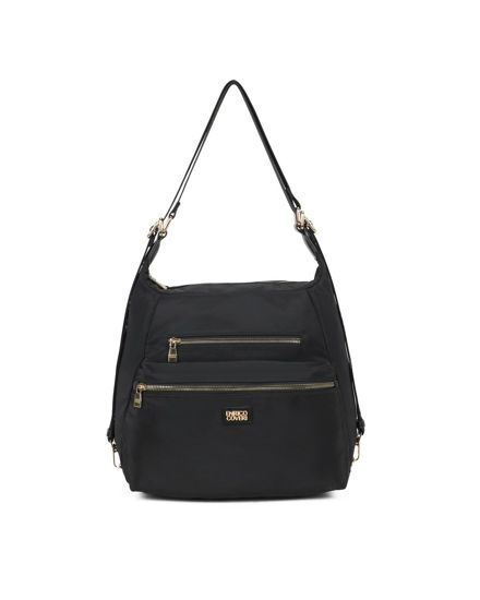 Immagine di ENRICO COVERI - Borsa/zaino nera con due zip frontali orizzontali