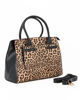 Immagine di NARDINI - Borsa due manici leopardata con tasca frontale e dettaglio morsetto, tracolla removibile