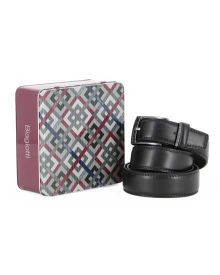 Immagine di BIAGIOTTI - Cinta nera con fodera in VERA PELLE e box regalo