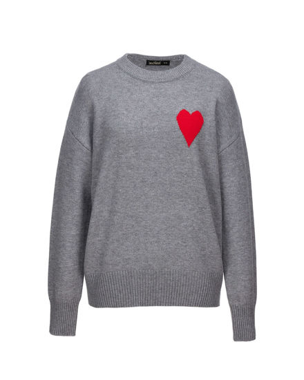 Immagine di BACHATA - Maglia manica lunga grigia con cuore