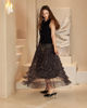 Immagine di BACHATA - Gonna lunga in tulle a balze marrone con elastico in vita