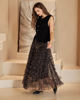 Immagine di BACHATA - Gonna lunga in tulle a balze marrone con elastico in vita