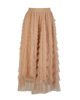 Immagine di BACHATA - Gonna lunga in tulle a balze taupe con elastico in vita